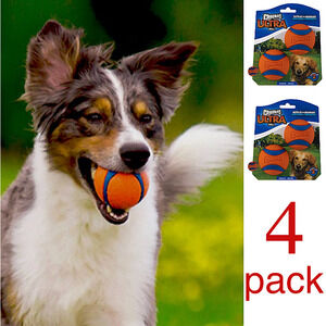 Chuckit Ultra Ball Dog Fetch Toy Wet Dry Medium Gifts 4 pack